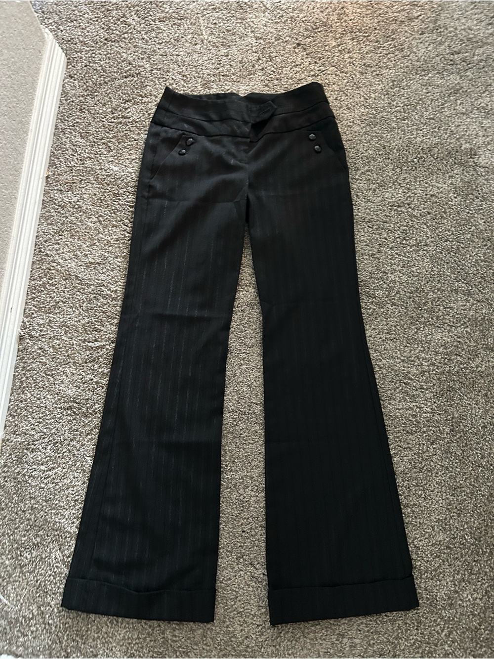 Vintage Black Pinstripe Dress Pants